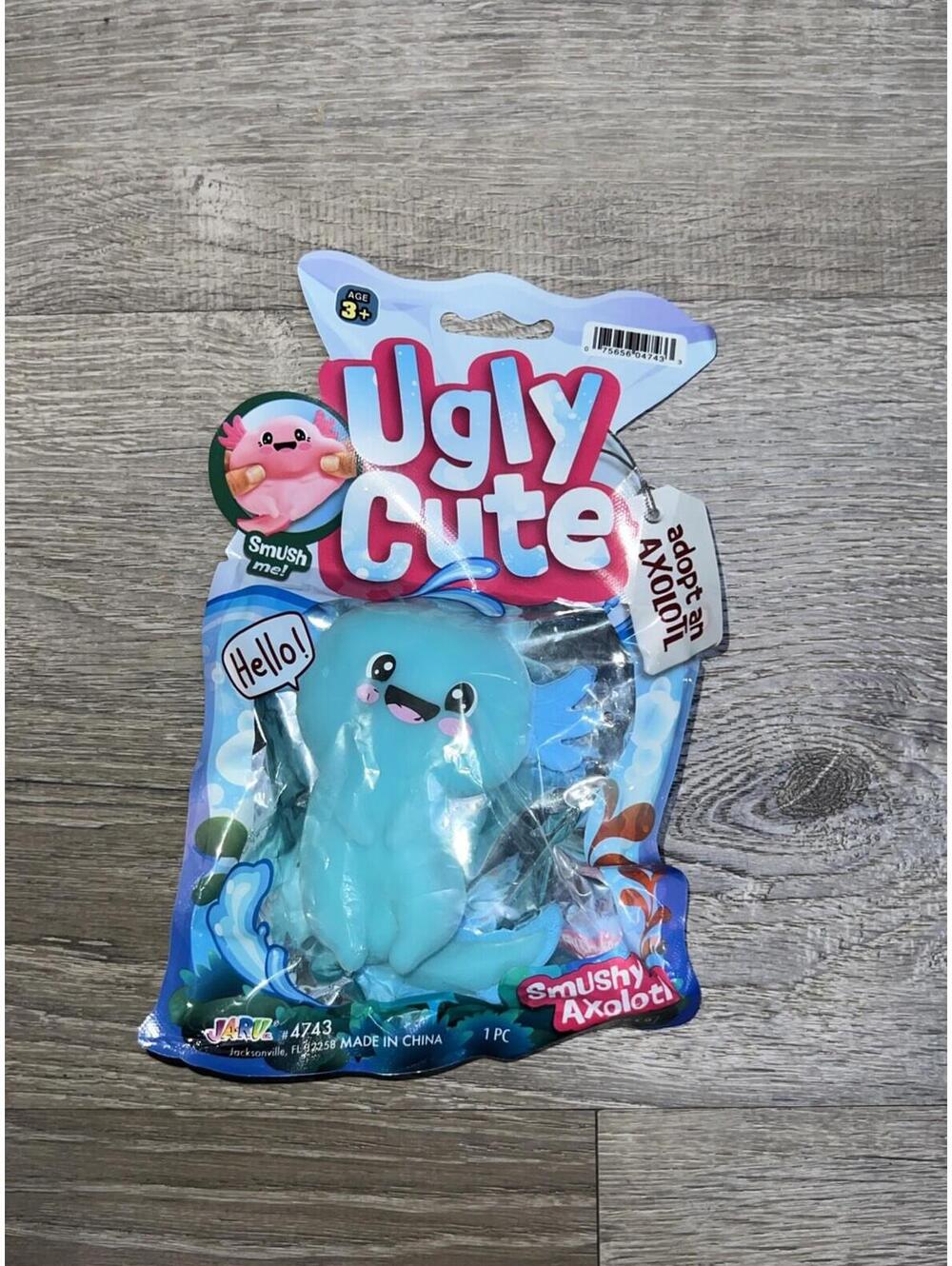 Smush Me Ugly Cute Adopt an Axolotl Tactile Squeeze Toy Blue